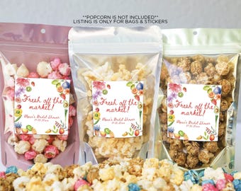 Farmers Market Bridal Shower Favor Bags: Personalized Treat Pouches