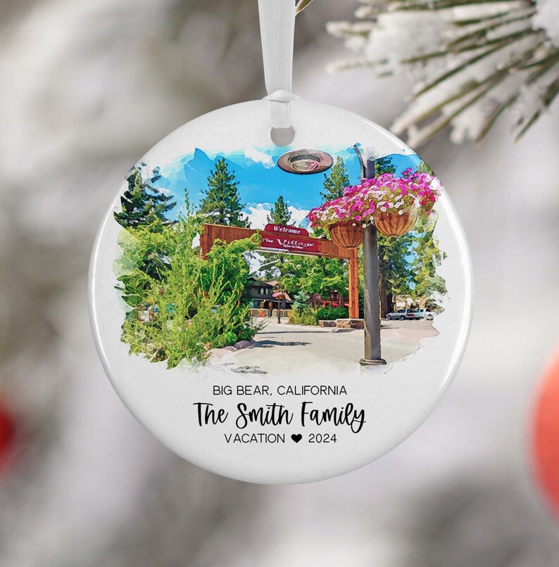 Big Bear California Ornament, California Vacation, Travel Gift, Wedding