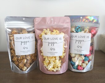 personalized popcorn bolsas for wedding