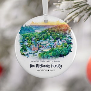 Harpers Ferry West Virginia Christmas Ornament, Family Vacation, Family Trip, Engaged Married Gift, Travel Gift, Engagement Gift 3186
