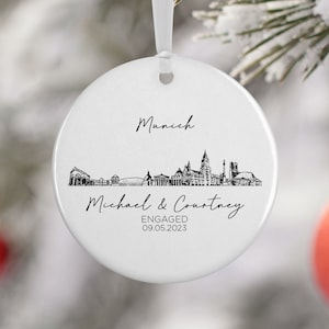 Munich Germany Ornament, Munich Germany Skyline, Munich Vacation, Engagement, Honeymoon, Travel Souvenir, Vacation Gift, 4019