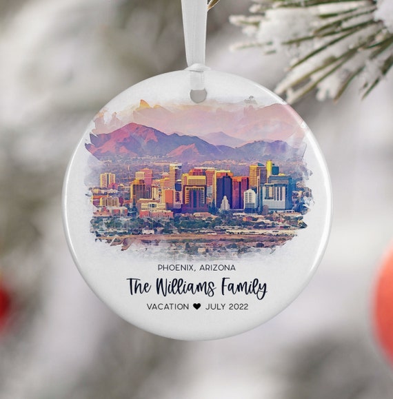 Phoenix Arizona Christmas Ornament, Arizona Family Vacation, Engaged Married Gift, Travel Gift, Travel Souvenir Engagement Gift 3162