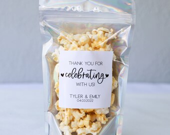 personalized popcorn bolsas for wedding