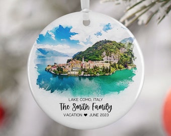 Lake Como Italy Travel Ornament, Travel Gift, Italy Vacation, Travel Souvenirs, Engagement Gift, Honeymoon 3232