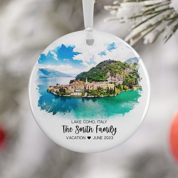 Lake Como Italy Travel Ornament, Travel Gift, Italy Vacation, Travel Souvenirs, Engagement Gift, Honeymoon 3232