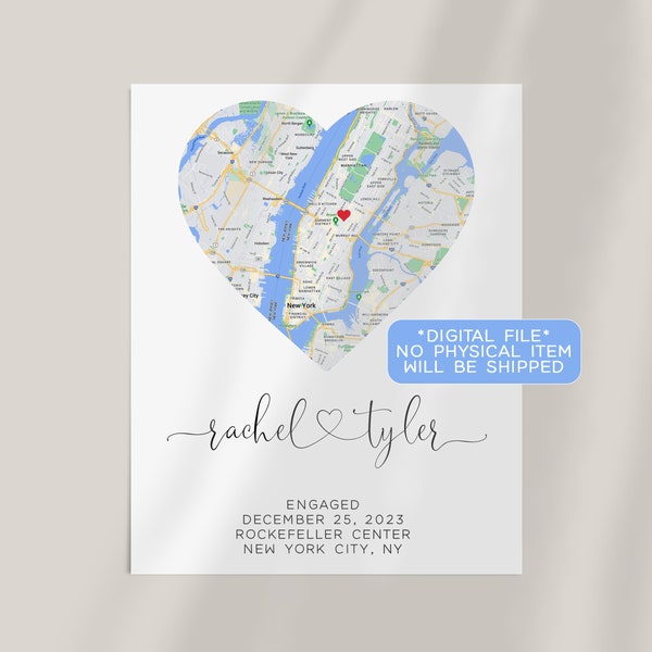 Impression personnalisée de carte de fiançailles : cadeau souvenir pour couple (fichier numérique)