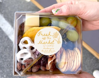 Fresh Off the Market Stickers: Bridal Shower Charcuterie Favor Labels