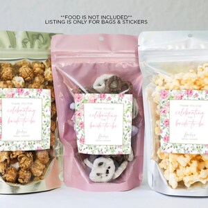 Personalized Bridal Shower Favor Bags & Stickers: Tea Party Garden ...