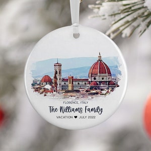 Florence Italy Ornament, Tuscany, Vacation, Engaged, Married Ornament, Travel Gift, Wedding Engagement Gift Vacation Souvenir 3107