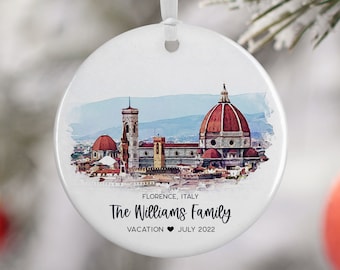Florence Italy Ornament, Tuscany, Vacation, Engaged, Married Ornament, Travel Gift, Wedding Engagement Gift Vacation Souvenir 3107