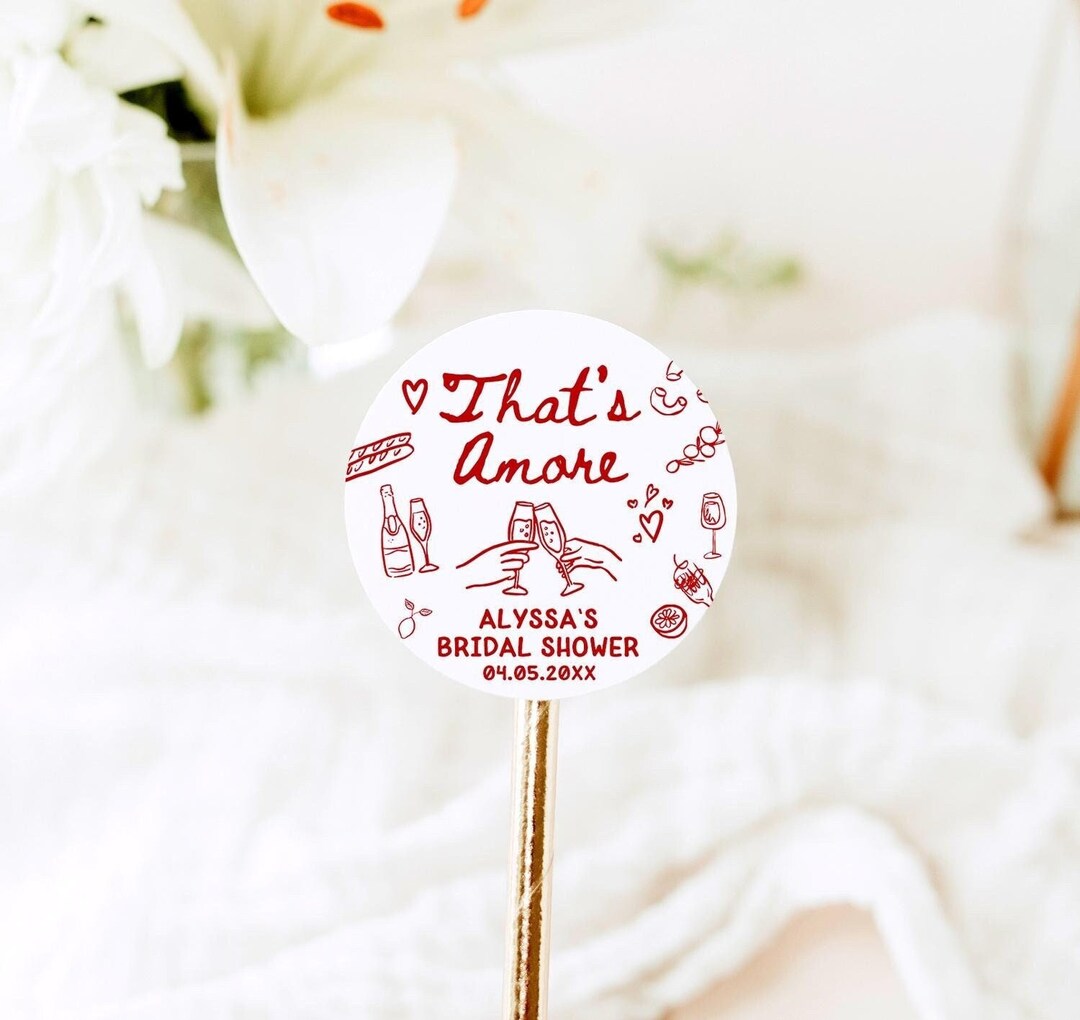 That's Amore Stickers: Italian Bridal Shower Favors, 2