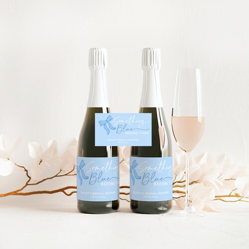 Something Blue Before I Do Champagne/Prosecco Labels, Bridal Shower Favors, Bachelorette Party Favors V1