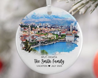 Split Croatia Christmas Ornament, Family Vacation, Engagement Gift, Family Trip, Engaged Married Gift, Travel Souvenir, 3238