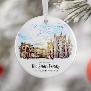 Milan Italy Travel Ornament, Travel Gift, Italy Vacation, Travel Souvenirs, Engagement Gift, Honeymoon 3231