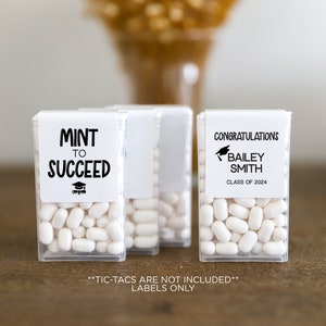 Class of 2025 Graduation Party Mint Stickers, Mint to Succeed Mint Stickers, Graduation Mints Favor, Graduation Favor Stickers V5