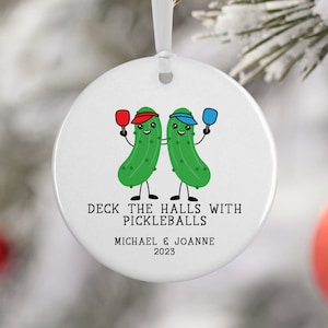 Deck the Halls with Pickleballs Ornament, Pickleball Gift, Pickleball Christmas Ornament V3