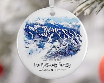 Vail Colorado Christmas Ornament, Family Vacation, Engaged, Married Ornament, Travel Gift, Wedding Engagement Gift Souvenir 3141