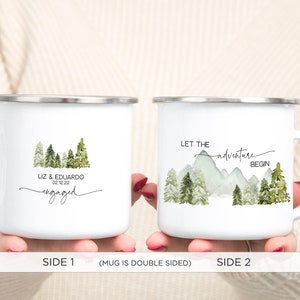 Camping Mugs for Engaged Couple, Engagement Gifts for Couple, Camping Mugs, Gift for Engaged Couple M5