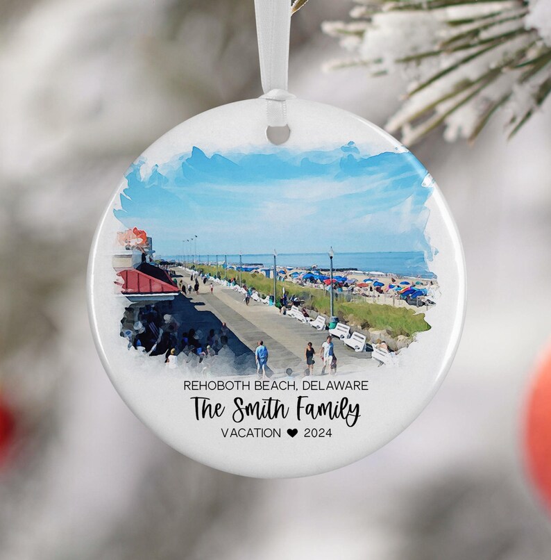 Rehoboth Beach Delaware Ornament, Delaware Beach Vacation, Travel Gift