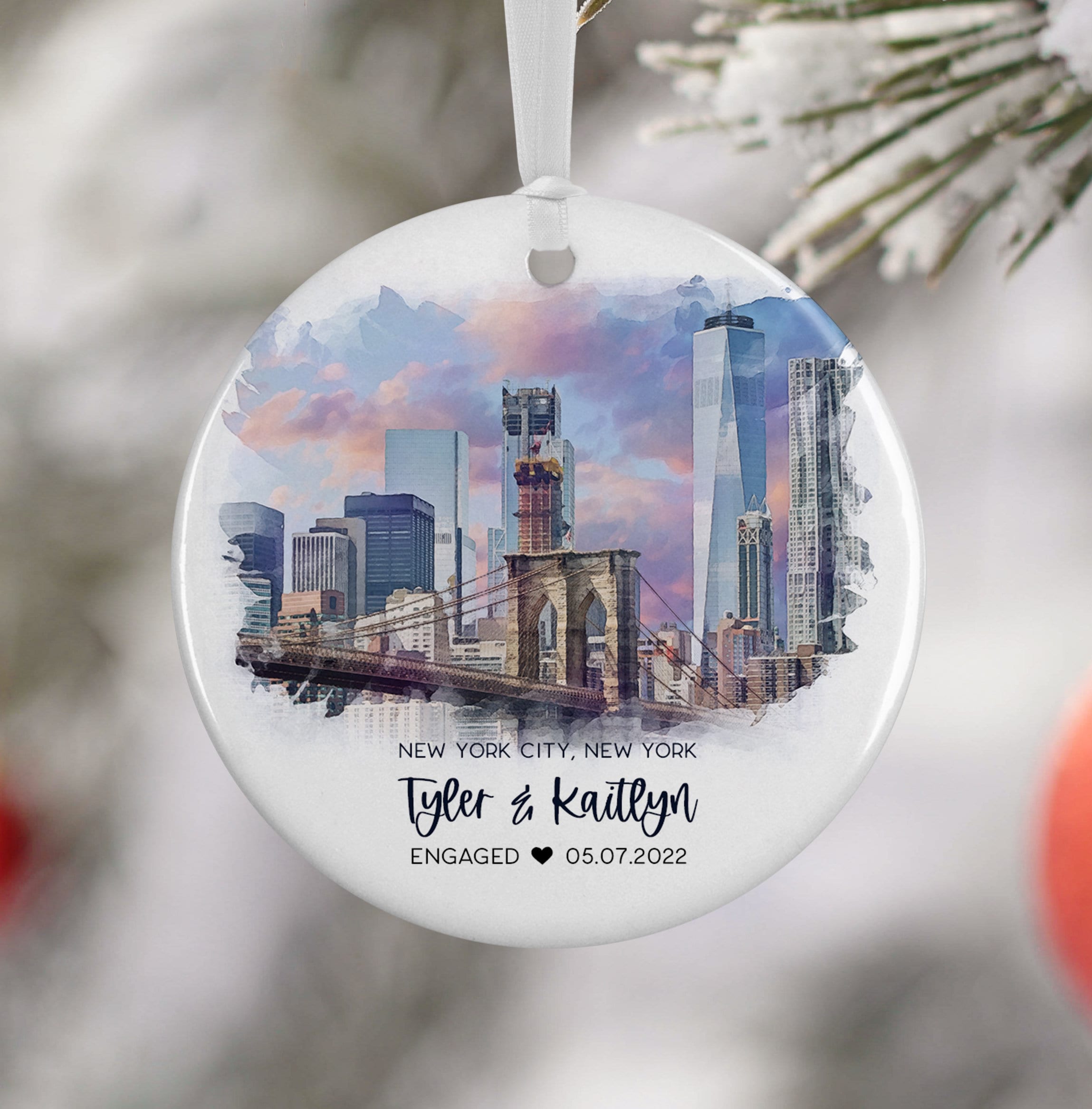 Vintage New York City Skyline Magnet * Wall Hanging * Ornament * WTC * Set  of 4