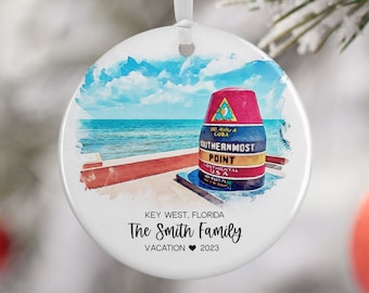 Key West Florida Ornament, Key West Vacation, Beach Vacation, Engagement, Honeymoon, Travel Souvenir, Vacation Gift, 3270