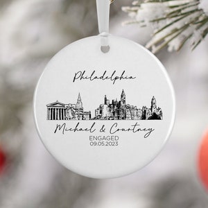 Philadelphia Ornament, Philadelphia Ornament, Philadelphia Vacation, Engagement, Honeymoon, Travel Souvenir, Vacation Gift, 4053