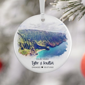 Kauai Hawaii Ornament, Hawaii, Hawaii Vacation Souvenir, Hawaii Engagement, Travel Vacation, Honeymoon, Travel Gift, Engagement Gift, 3016