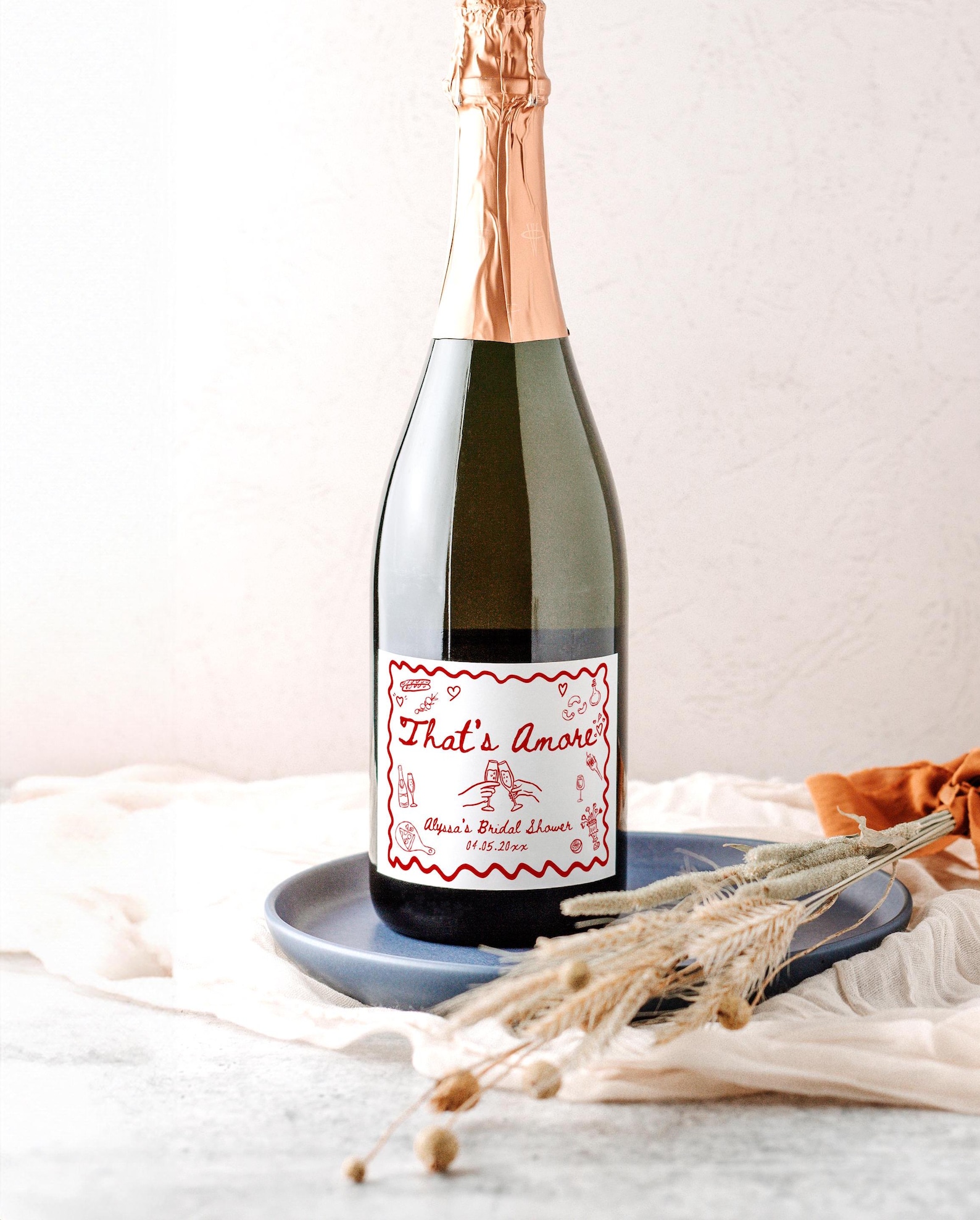 That's Amore Champagne/prosecco Labels: Italian Bridal Shower Favors - Etsy