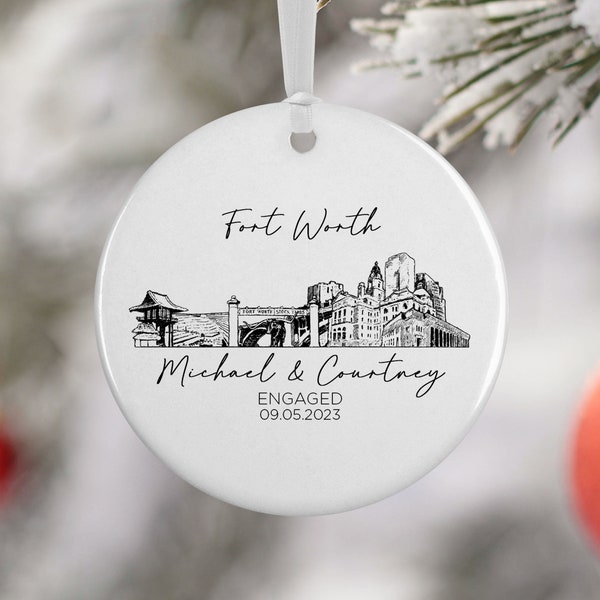 Fort Worth Texas Ornament, Fort Worth Texas Ornament, Fort Worth Texas Vacation, Engagement, Honeymoon, Travel Souvenir, Vacation Gift, 4047