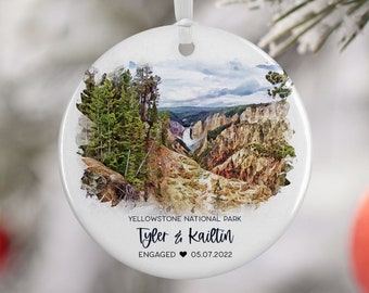 Yellowstone National Park Ornament, Yellowstone Wyoming, National Park, Travel, Vacation, Honeymoon, Travel Gift, Engagement Gift, 3041
