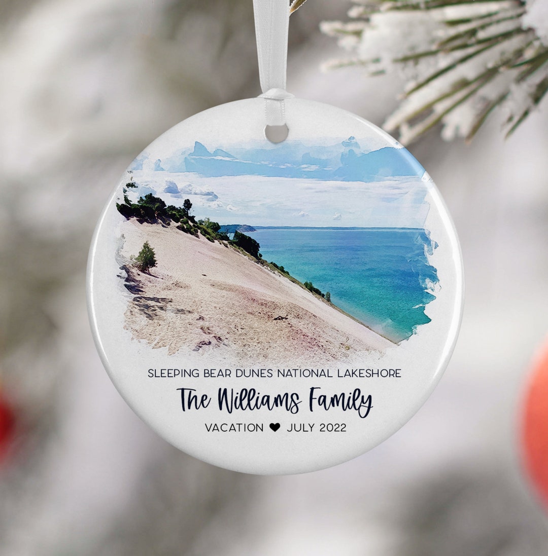 Sleeping Bear Dunes Christmas Ornament, Michigan Family Vacation