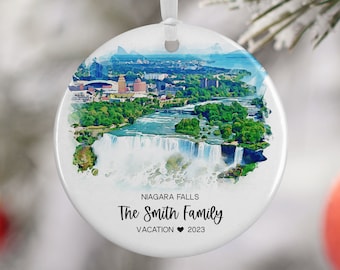 Niagara Falls Ornament, Niagara Falls Canada Vacation, Engaged Married Ornament, Travel Gift, Wedding Engagement Gift, Travel Souvenir 3301