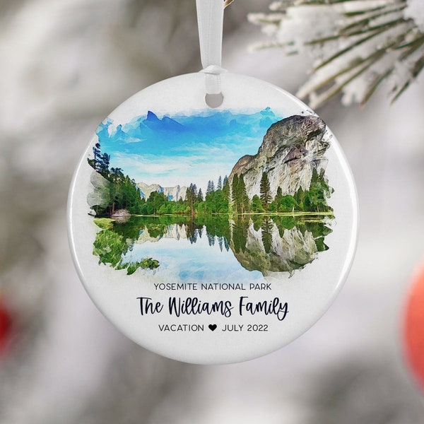 Yosemite National Park Ornament, California, Family Vacation, Engaged, Married Ornament, Travel Gift, Wedding Engagement Gift Souvenir 3126