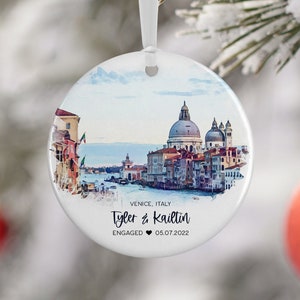 Venice Italy Ornament, Venice Italy, Travel Engagement, Engaged Ornament, Engagement Gift, Travel Souvenir 3084