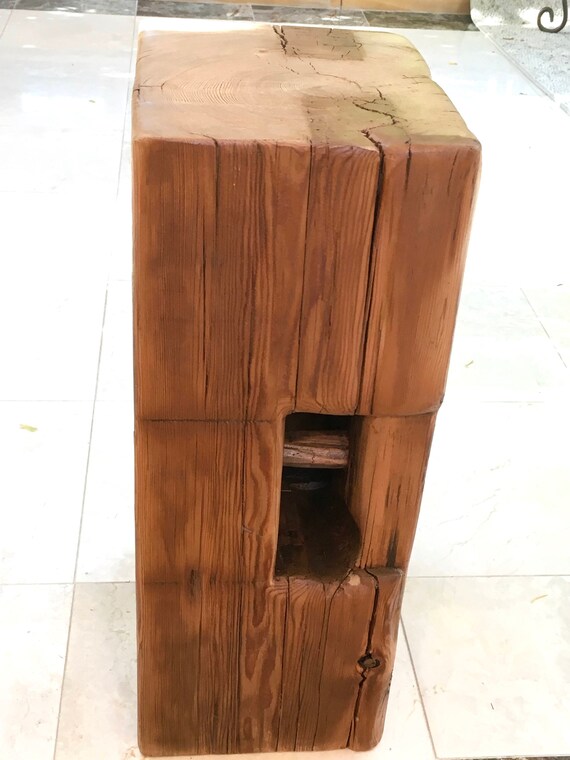 Reclaimed Barn Beam Side Table Etsy