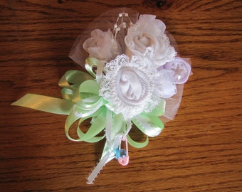 Baby Sock Baby ShowerCorsage,  Handmade Infant Sock Baby Shower Corsage