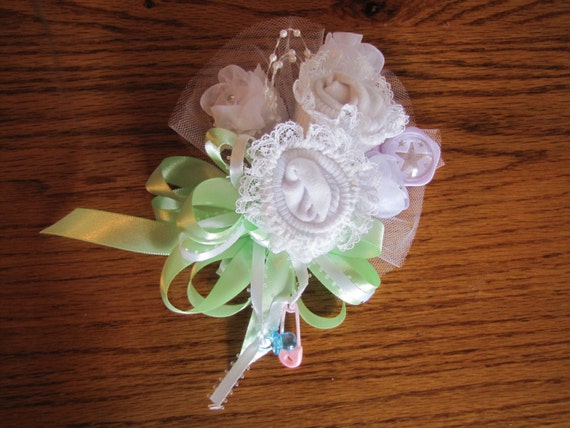 Baby Sock Baby ShowerCorsage,  Handmade Infant Sock Baby Shower Corsage