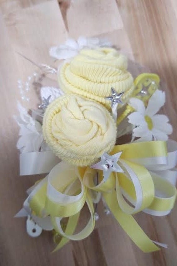 Twinkle Twinkle Little Star Baby Sock Baby Shower Corsage,  Handmade Infant Sock Baby Shower Corsage