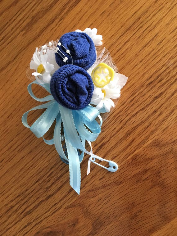 Baby Sock Baby Shower Corsage- Handmade Infant Baby Shower Corsage