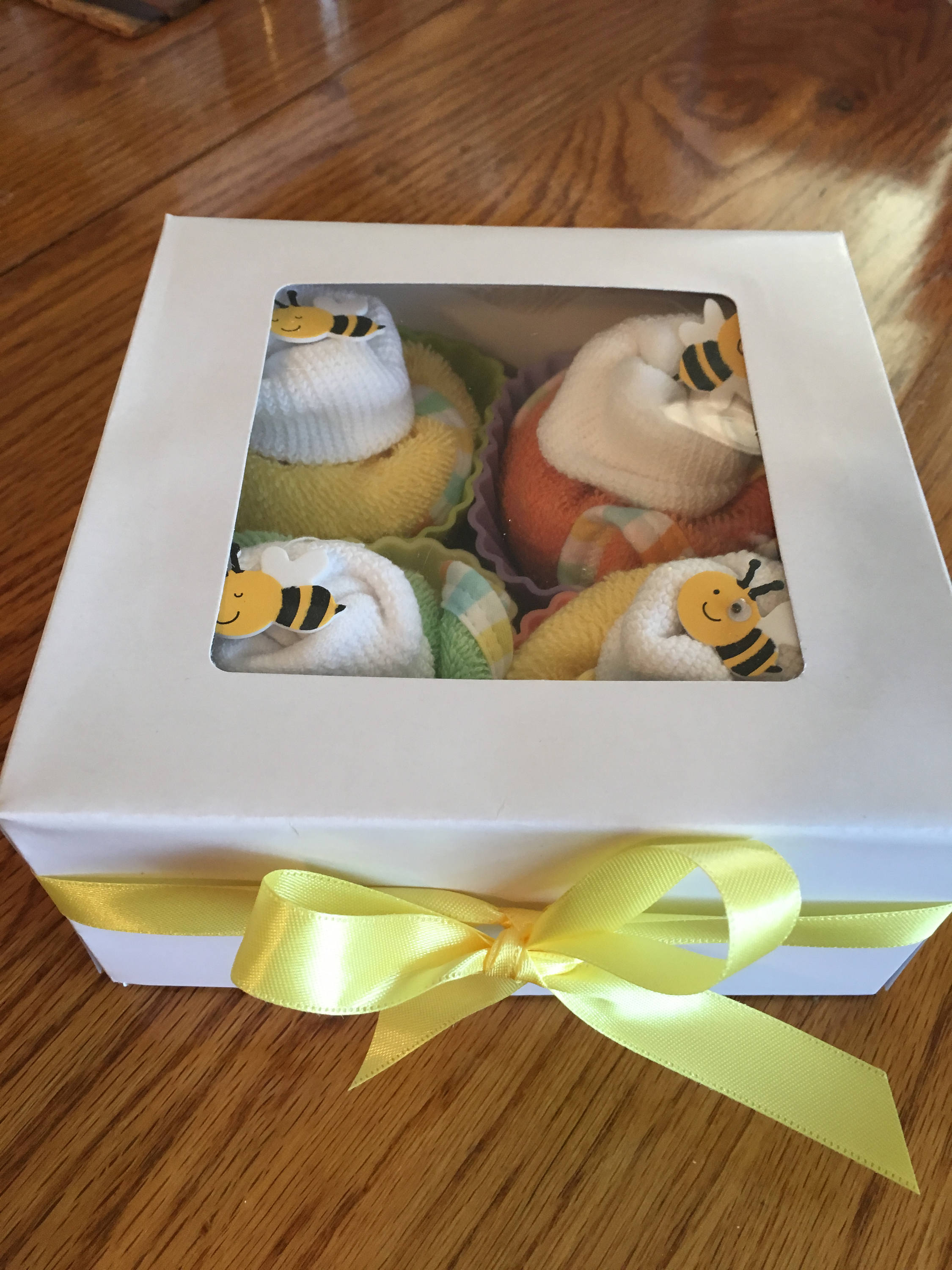 Baby Sock Flannel Wash Cloth Cupcakes Handmade Infant Sock