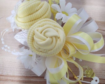 Baby Sock Baby Shower Corsages-Handmade Baby Sock Shower Corsages