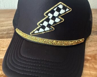 Checkered Lightning Bolt Hat