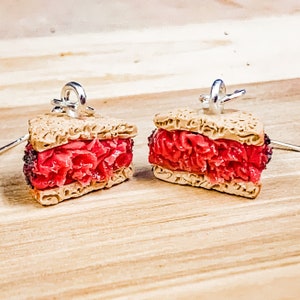 Pastrami Sandwich Earrings, Fun Dangle Earrings, Cute Earrings For A Friend