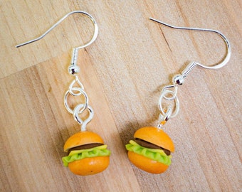 Cheeseburger Earrings, Fun Dangle Earrings, Cute Earrings For A Friend