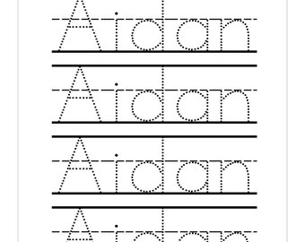Name Trace Worksheet - DIGITAL FILE- Printable for Pre schoolers\Kindergarteners
