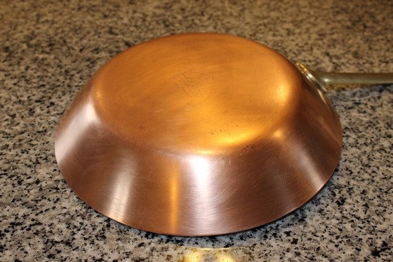 Retro Vintage Revere Ware 10 Copper Skillet With Brass Handle Paul