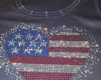 Fourth of July/patriotic heart iron on transfer