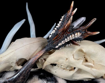 Deer Antler & Bone Wand with Amethyst Point - 'Glen Guardian' Scepter