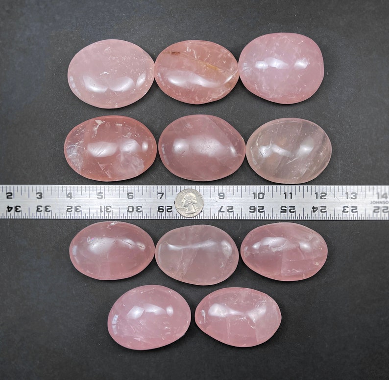 Quartz Palm Stone Polished Stone Crystal Specimen Palm Stone Polished Stone Pink Quartz Crystal Polished Crystal Rose Quartz