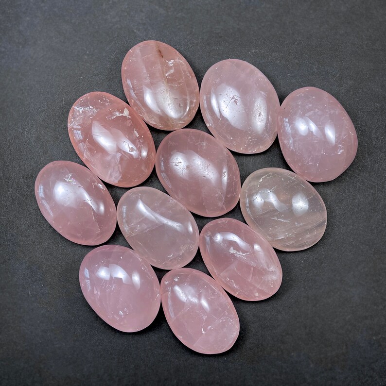 Quartz Palm Stone Polished Stone Crystal Specimen Palm Stone Polished Stone Pink Quartz Crystal Polished Crystal Rose Quartz